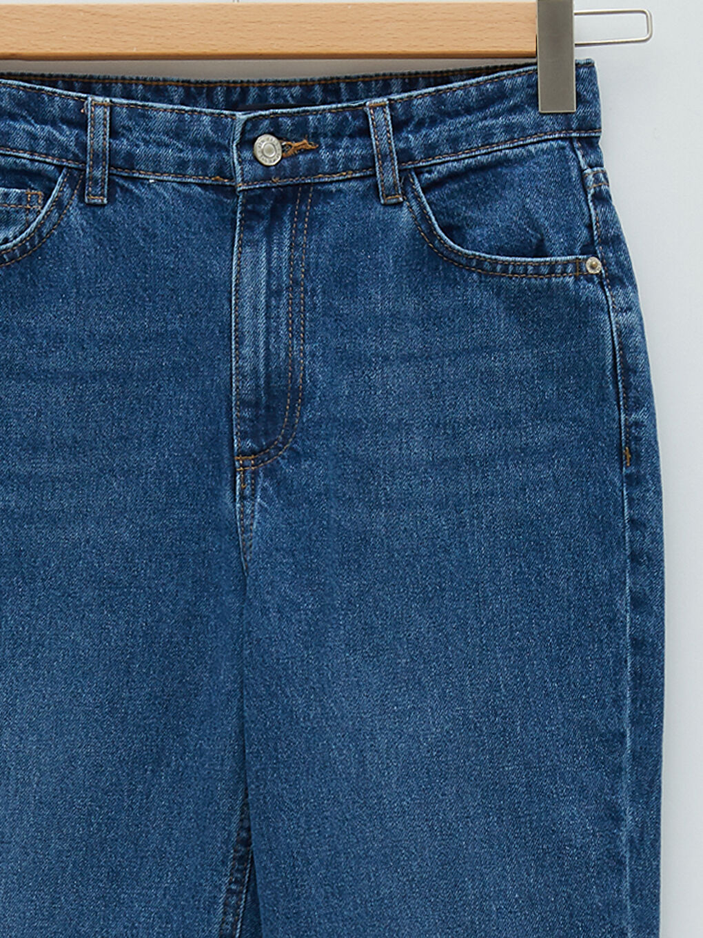 İndigo Yüksek Bel Mars Flare Kadın Jean Pantolon-7