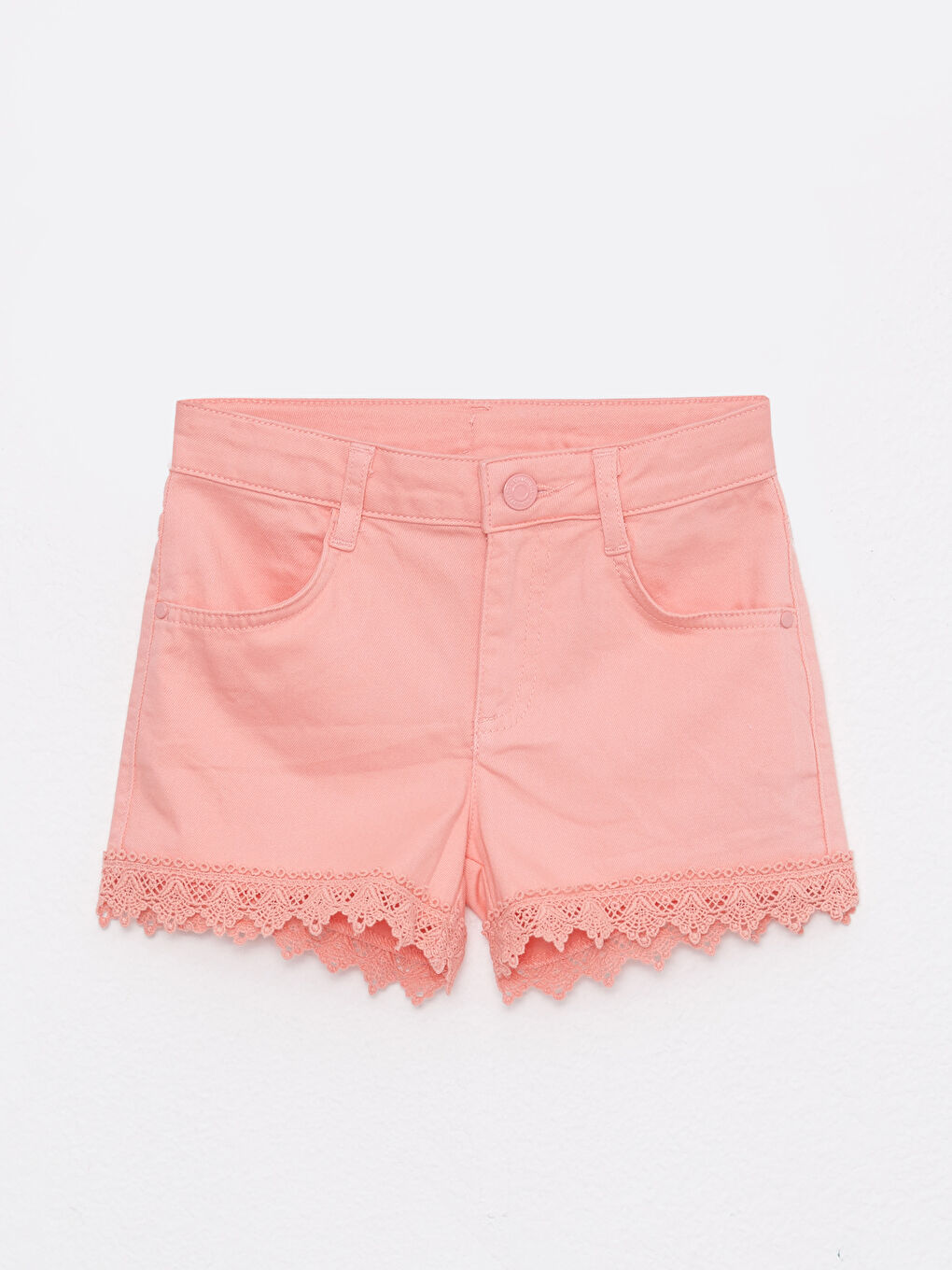 Pembe Basic Gabardin Kız Çocuk Şort