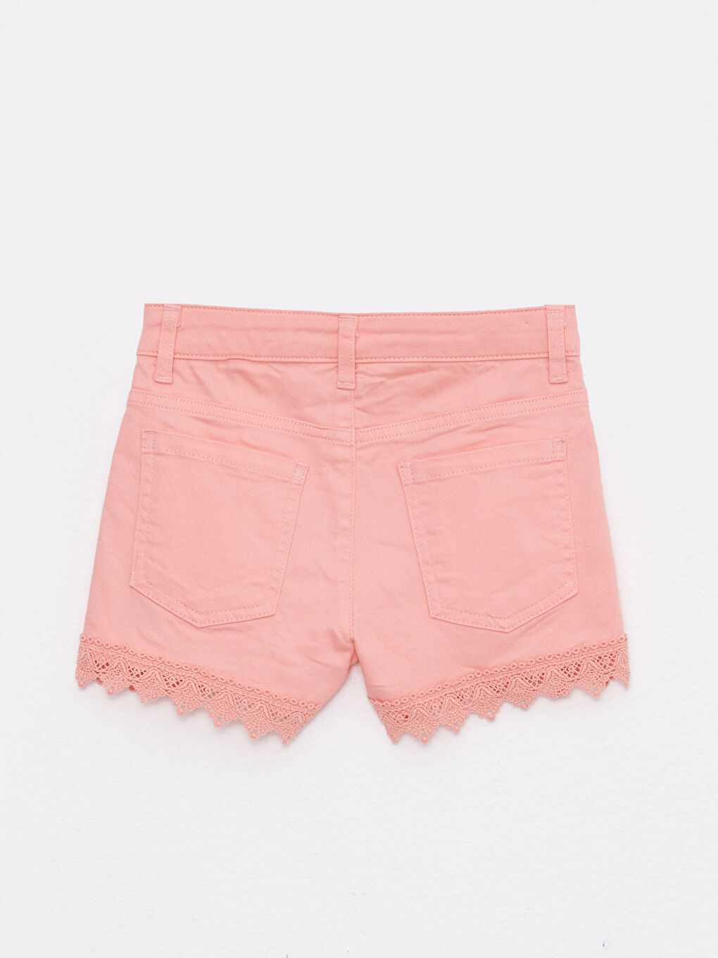 Pembe Basic Gabardin Kız Çocuk Şort-1