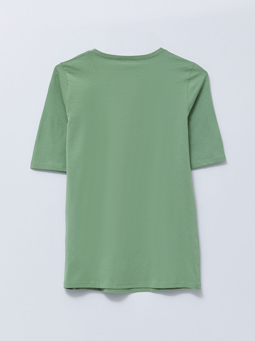 Crew Neck Straight Short Sleeve Cotton Women's T-Shirt-1