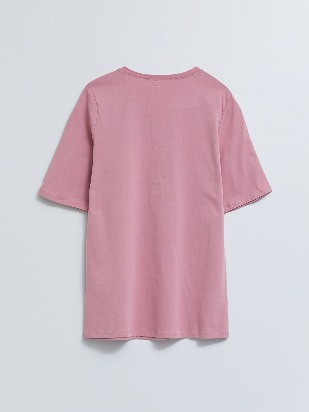 Crew Neck Straight Short Sleeve Cotton Women's T-Shirt-6