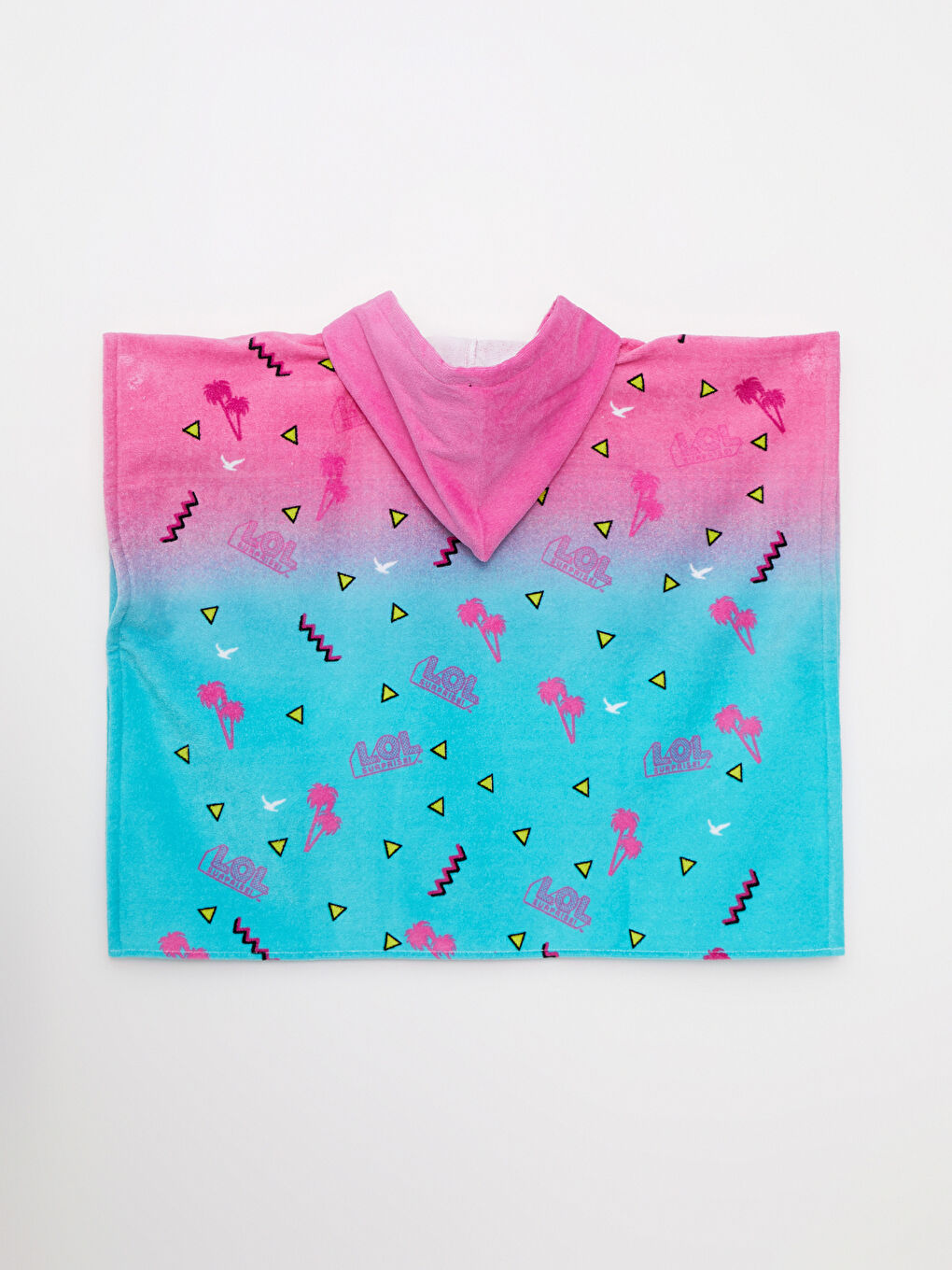 منشفة شاطئ مخمل مطبوعه بغطاء للرأس للبنات LOL-1