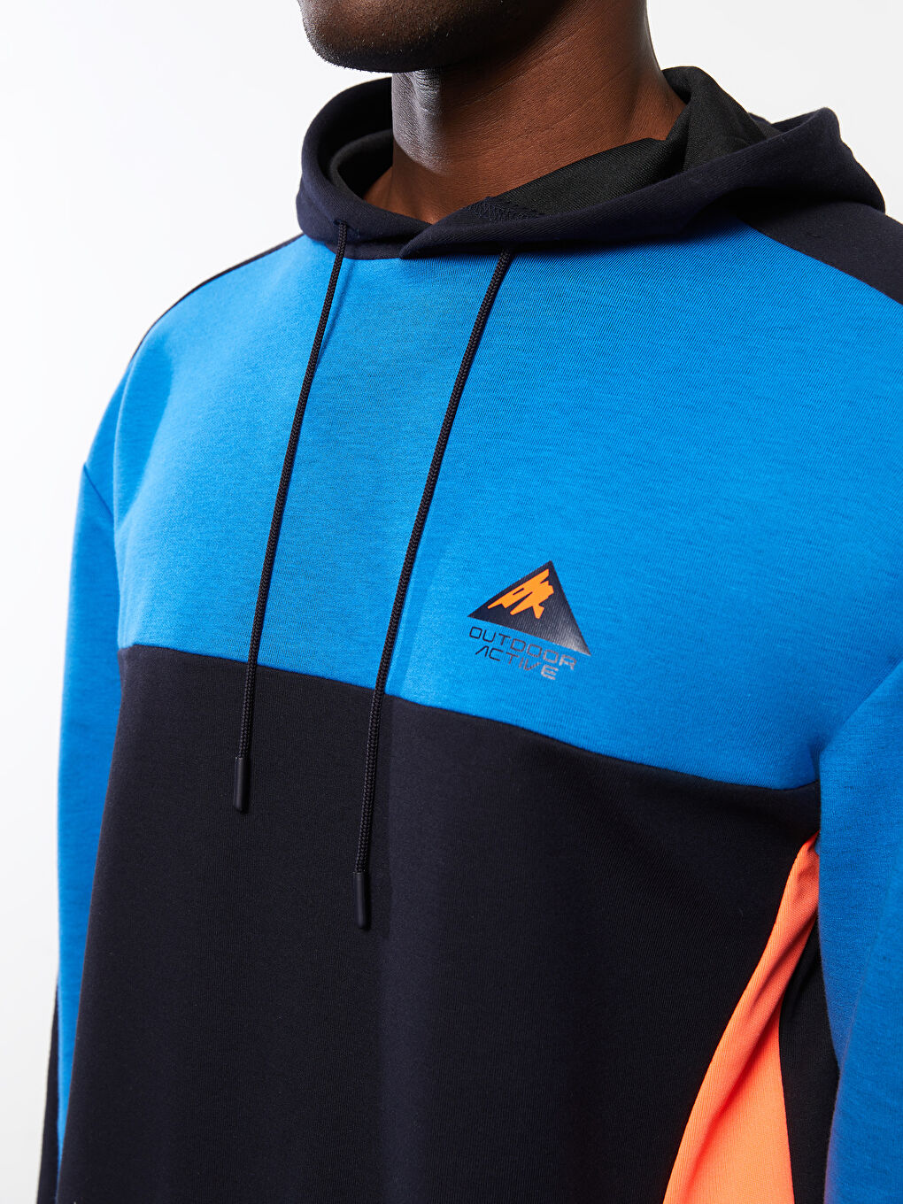 ерлерге арналған түрлі-түсті ұзын жең капюшонды спорттық худи-3