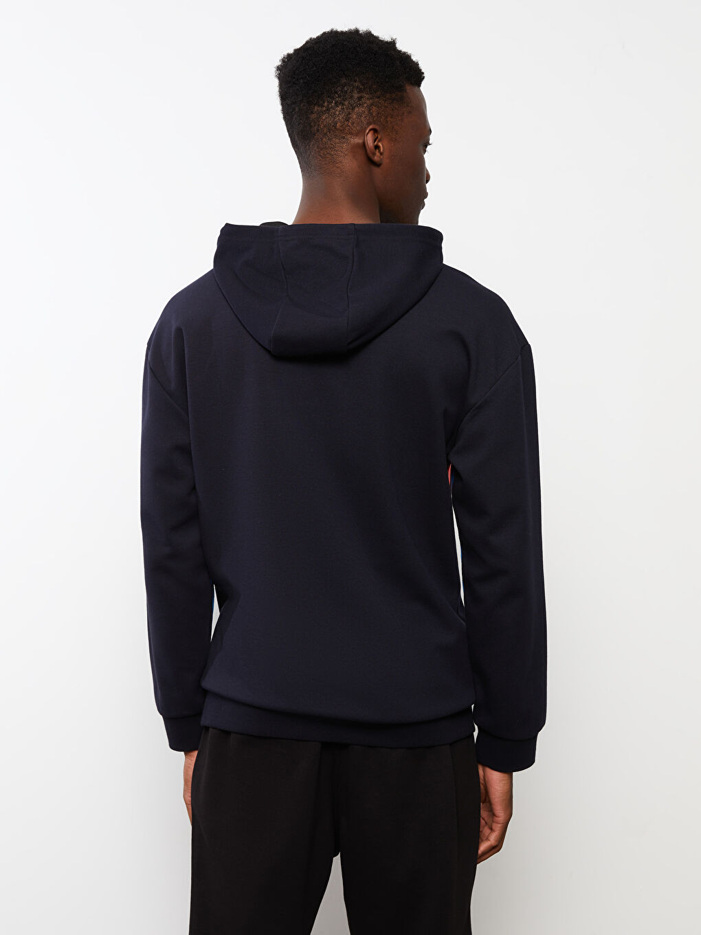 ерлерге арналған түрлі-түсті ұзын жең капюшонды спорттық худи-4