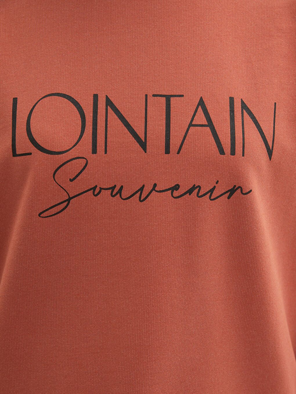 Turuncu Bisiklet Yaka Yazı Baskılı Uzun Kollu Oversize Kadın Sweatshirt Tunik-3