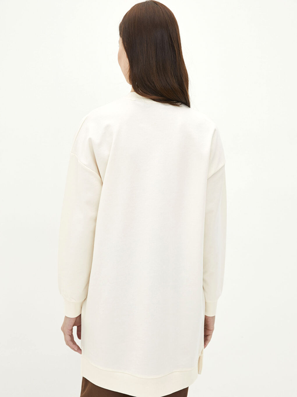 әйелдерге арналған дөңгелек жағалы микки маус принтті ұзын жең оверсайз свитшот туника-4