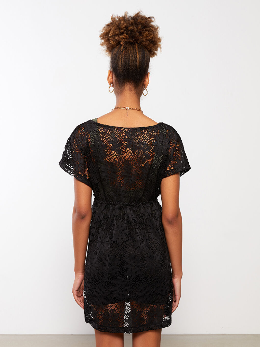 V-Neck Embroidered Short Sleeve Women's Beach Dress -S2CU19Z8-CVL