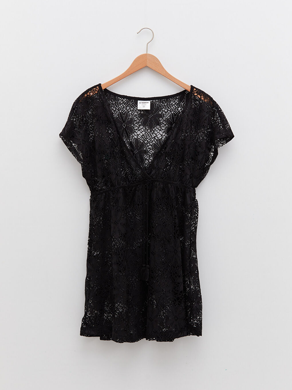 V-Neck Embroidered Short Sleeve Women's Beach Dress -S2CU19Z8-CVL