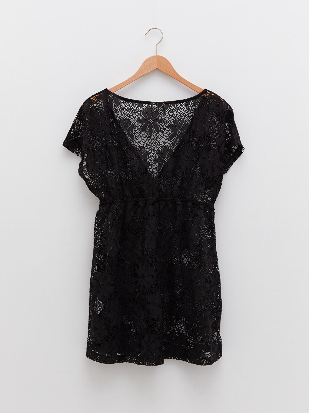 V-Neck Embroidered Short Sleeve Women's Beach Dress -S2CU19Z8-CVL