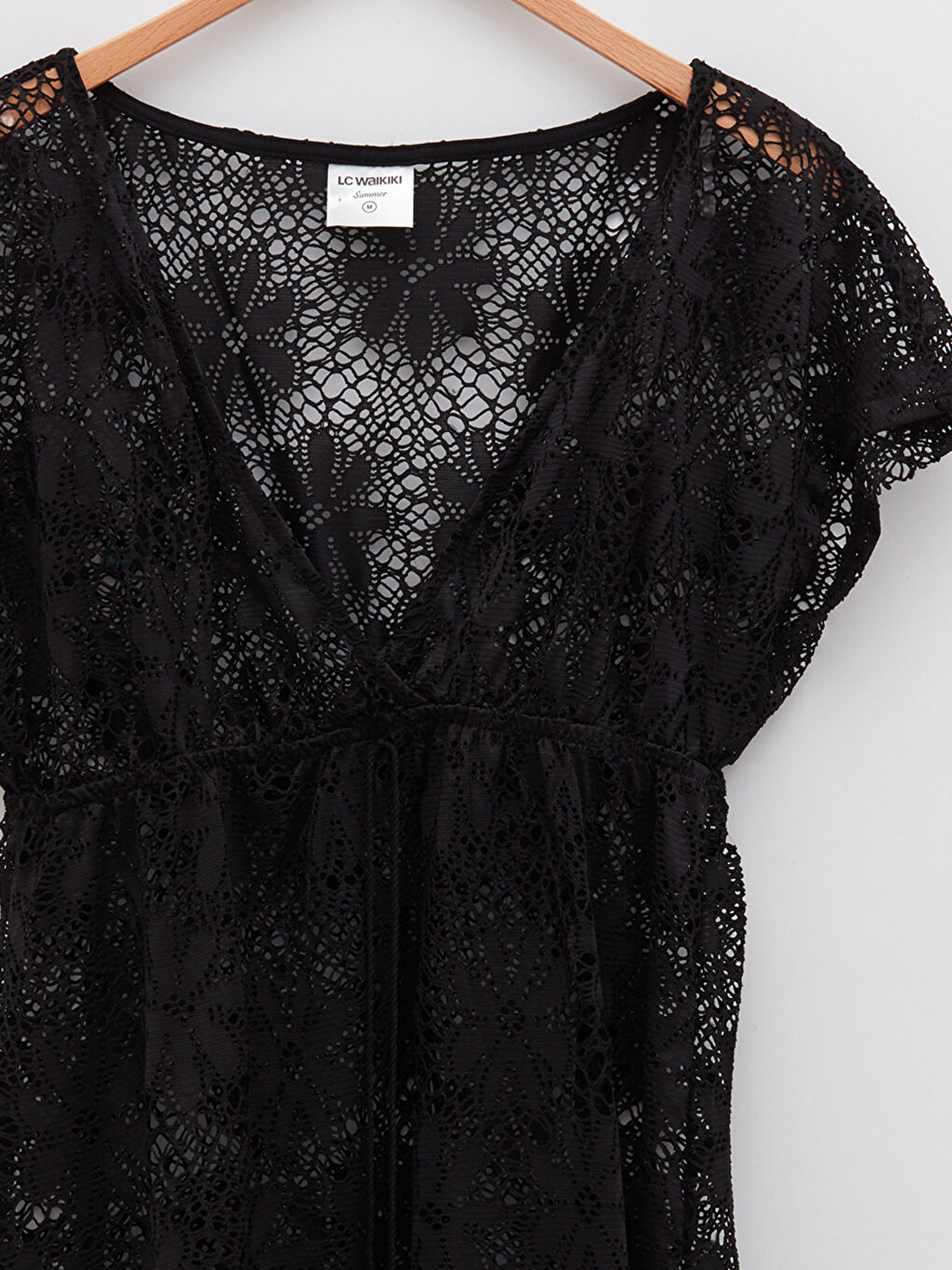V-Neck Embroidered Short Sleeve Women's Beach Dress -S2CU19Z8-CVL
