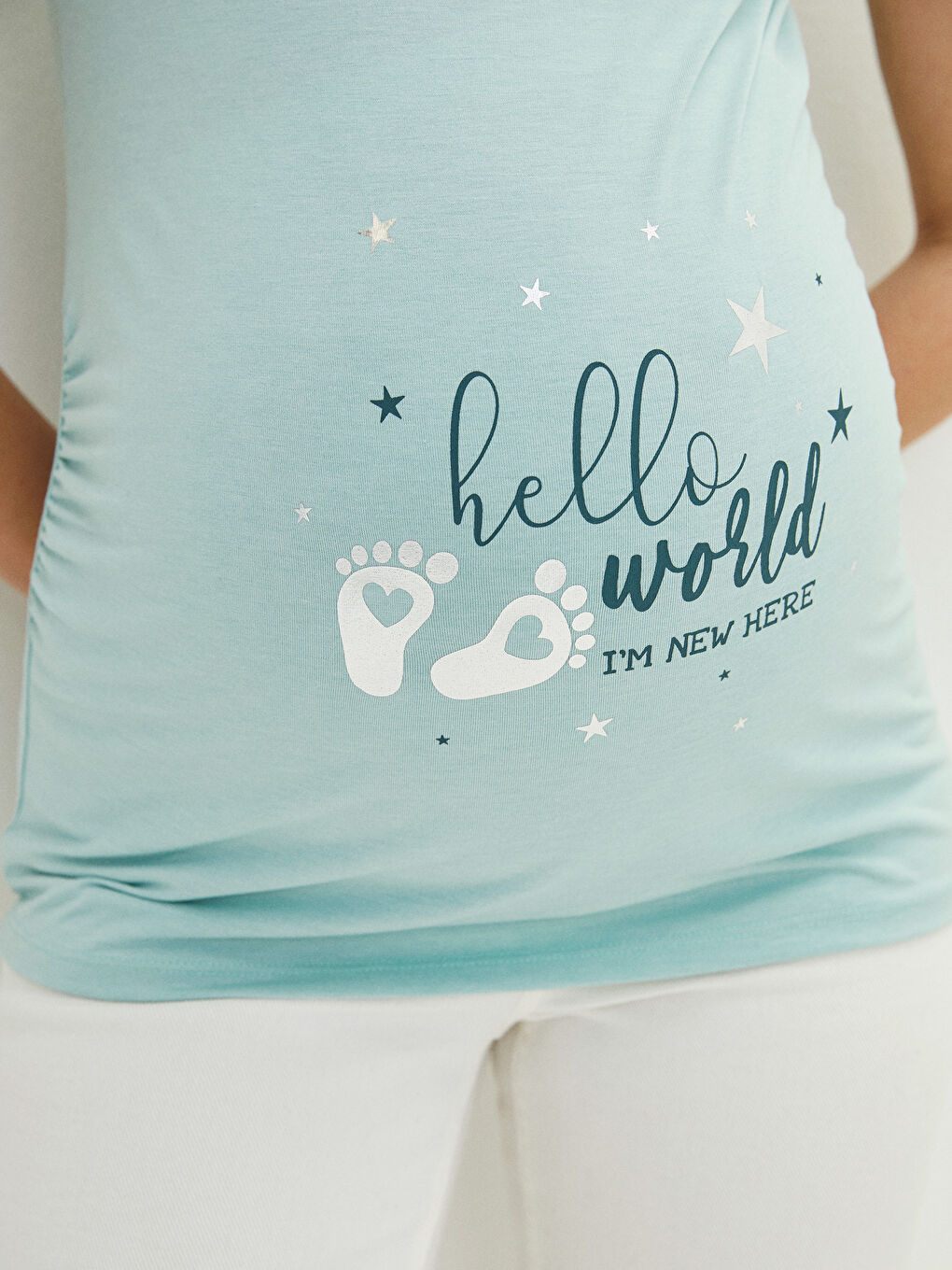 LCWAIKIKI Maternity Crew Neck Printed Short Sleeve Maternity T-Shirt -S2CU20Z8-FFV