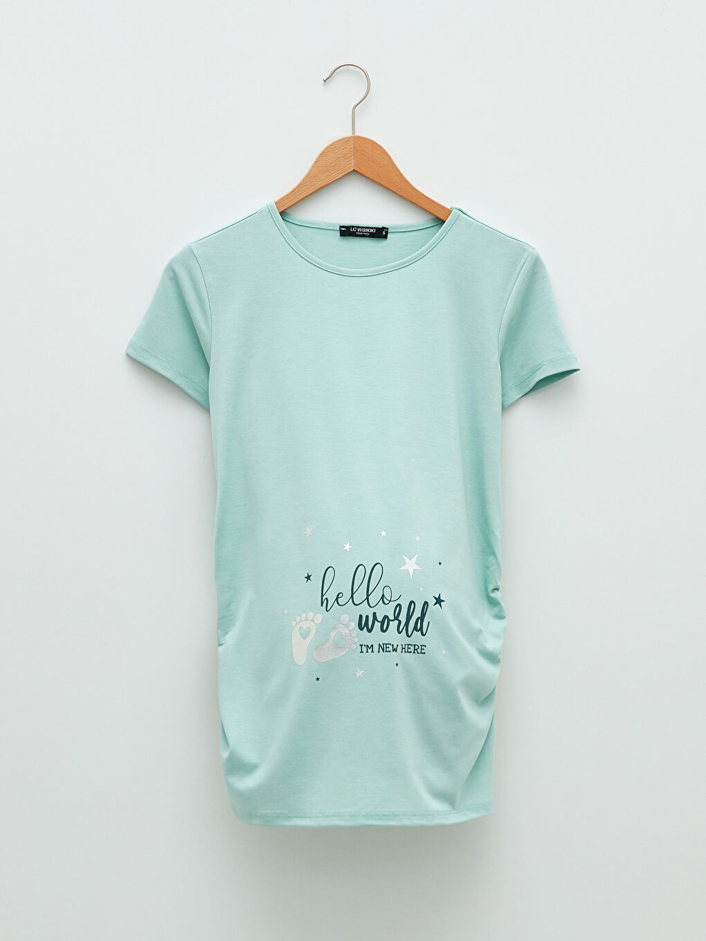 LCWAIKIKI Maternity Crew Neck Printed Short Sleeve Maternity T-Shirt -S2CU20Z8-FFV