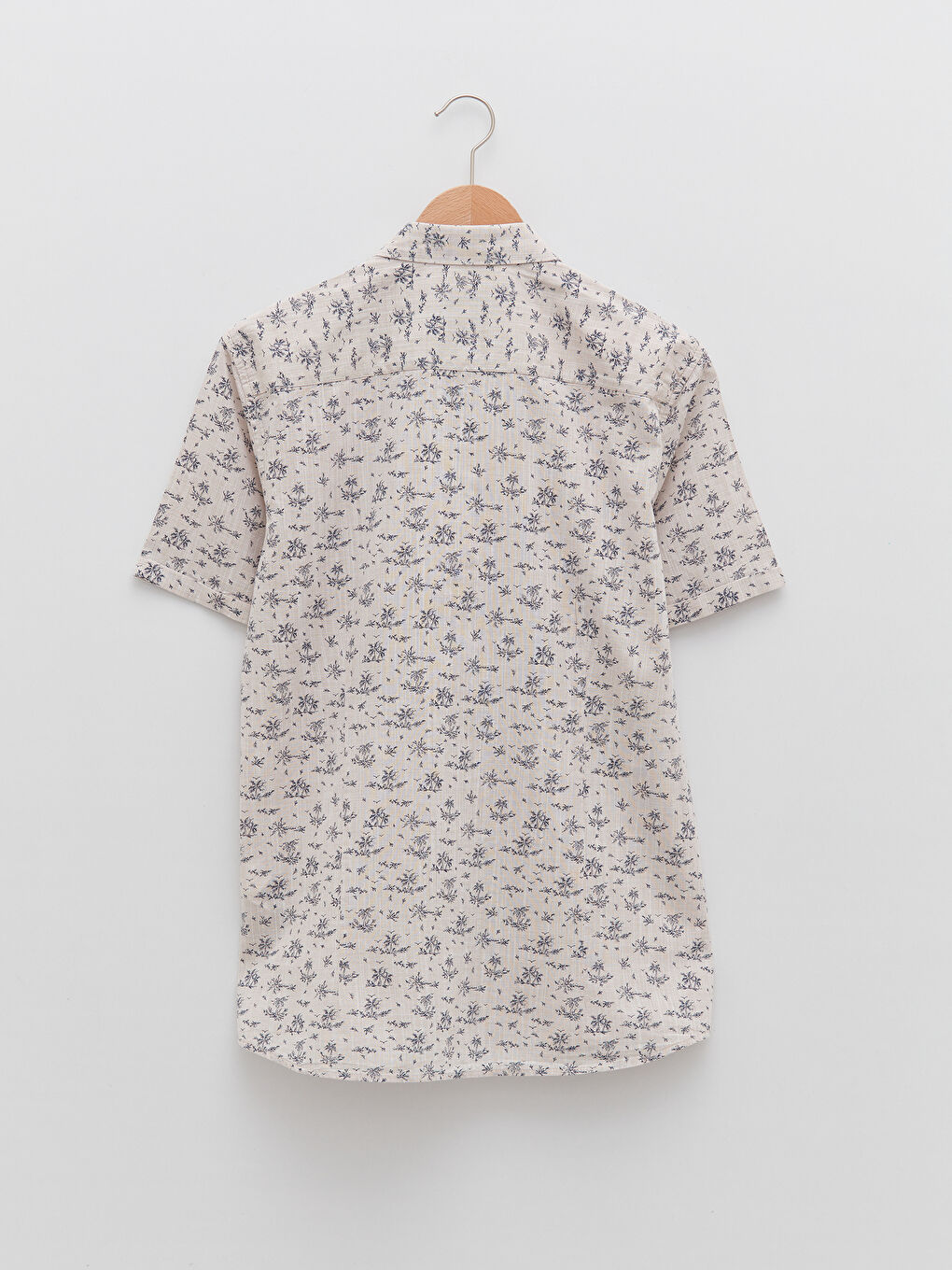 LCW Vision Slim Fit Short Sleeve Patterned Poplin Men's Shirt -S2CU37Z8-CSK