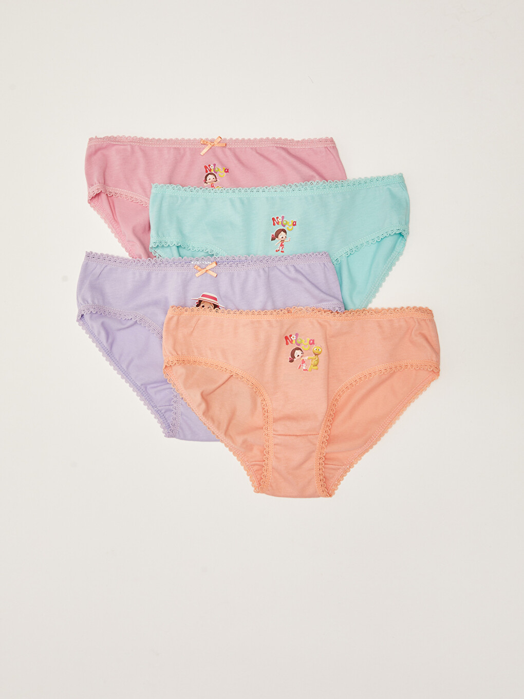 Niloya Printed Cotton Girl Briefs 4 Pieces