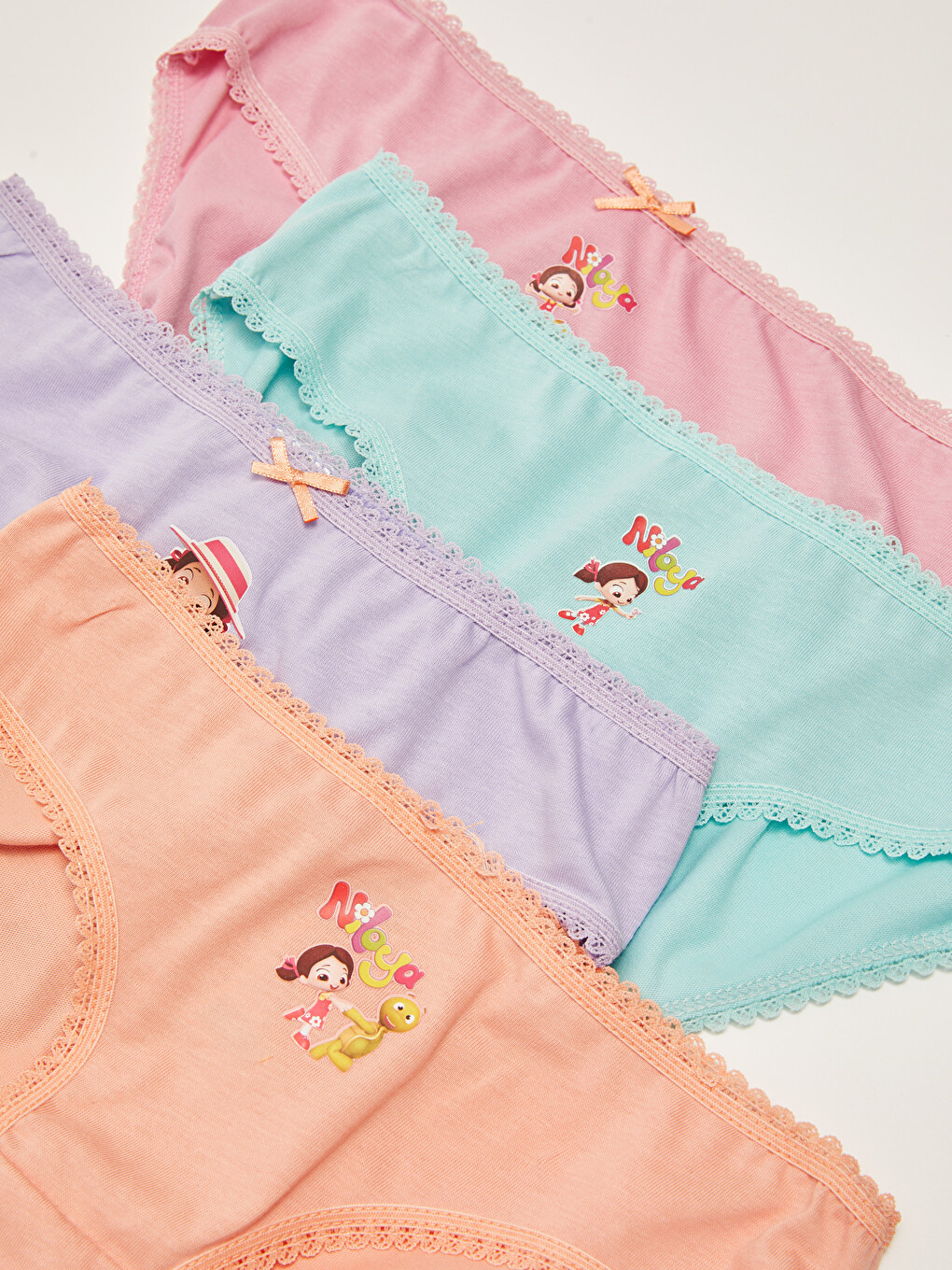 Niloya Printed Cotton Girl Briefs 4 Pieces-1
