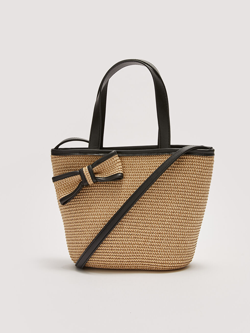 Сумка с соломенной ручкой и бантом для девочек-2