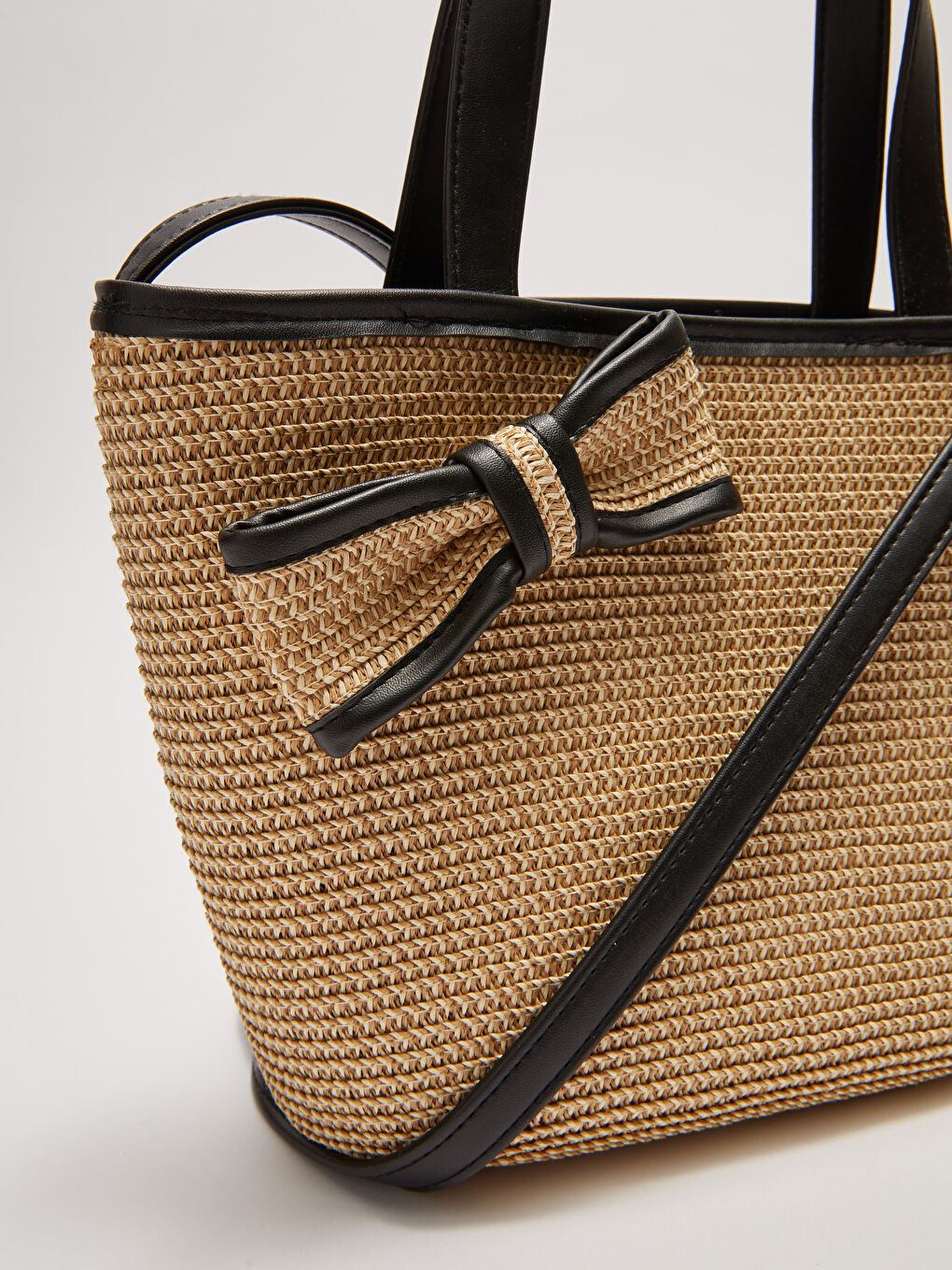 Сумка с соломенной ручкой и бантом для девочек-3