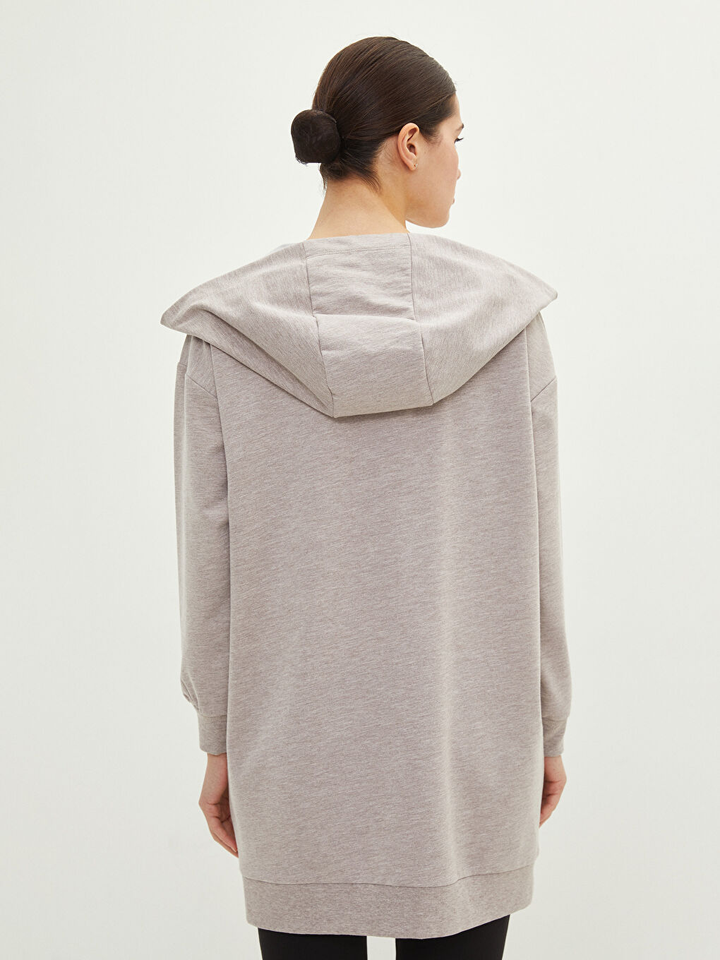 Суитшърт с цип За Жени Oversize Спортен С Дълъг Ръкав С Качулка И Щампа На Букви-4