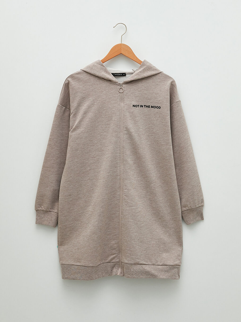 Суитшърт с цип За Жени Oversize Спортен С Дълъг Ръкав С Качулка И Щампа На Букви-5