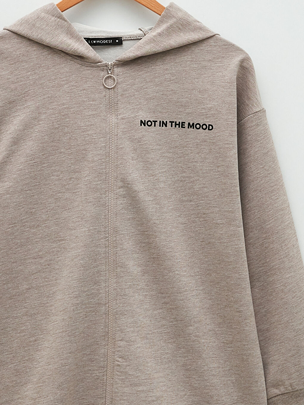 Суитшърт с цип За Жени Oversize Спортен С Дълъг Ръкав С Качулка И Щампа На Букви-7