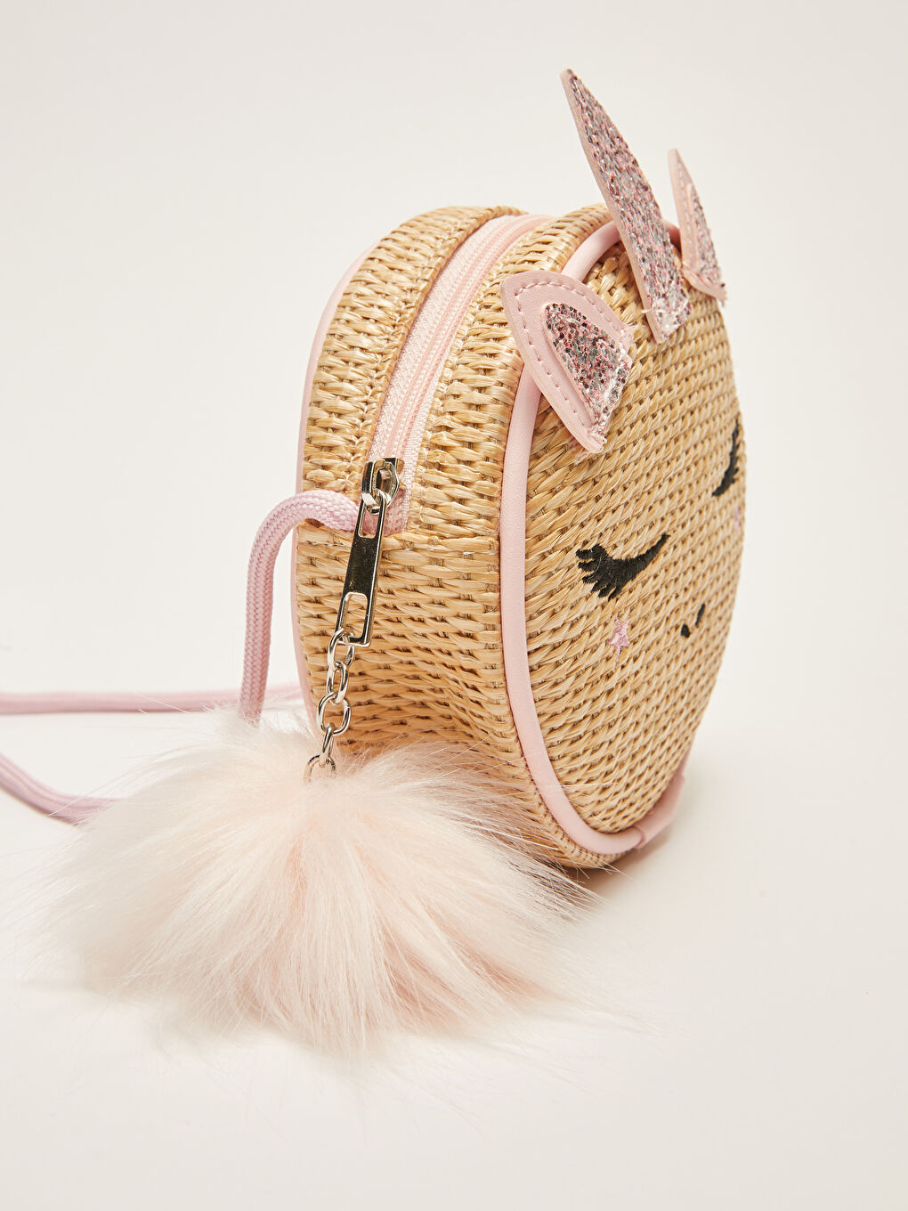 Sac à poignée supérieure en paille avec détails brodés pour fille-2