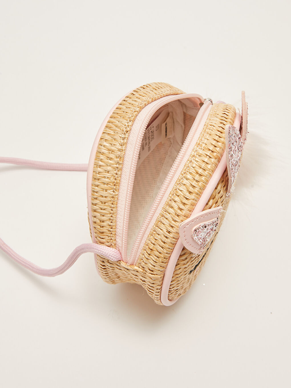 Sac à poignée supérieure en paille avec détails brodés pour fille-3