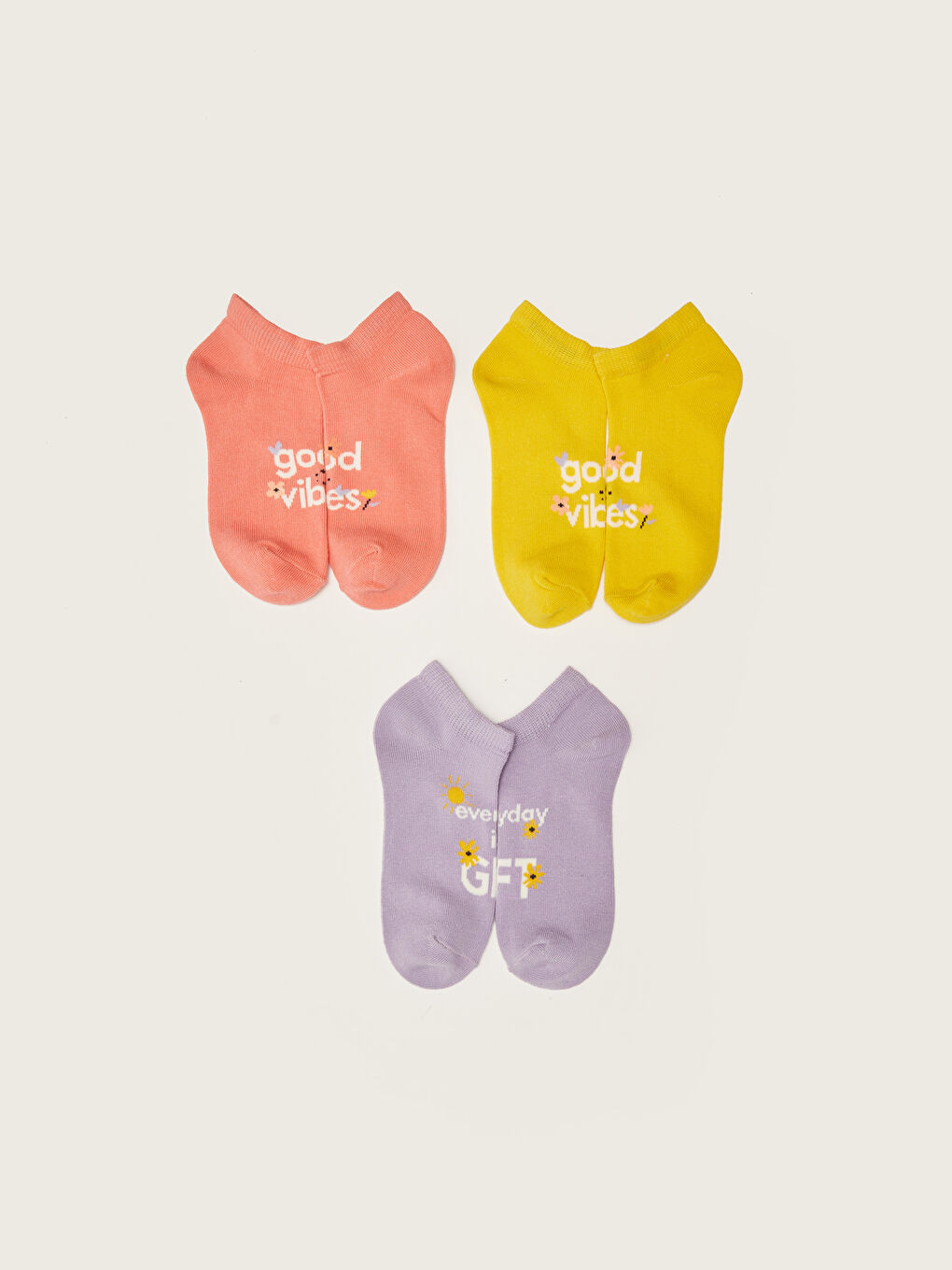 Носки-ботильоны с узором для девочек, комплект из 5 штук-1