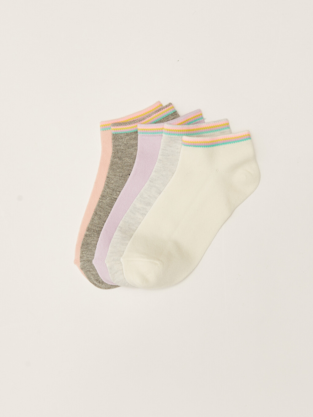 Basic Girls' Trainer Socks 5 Pack