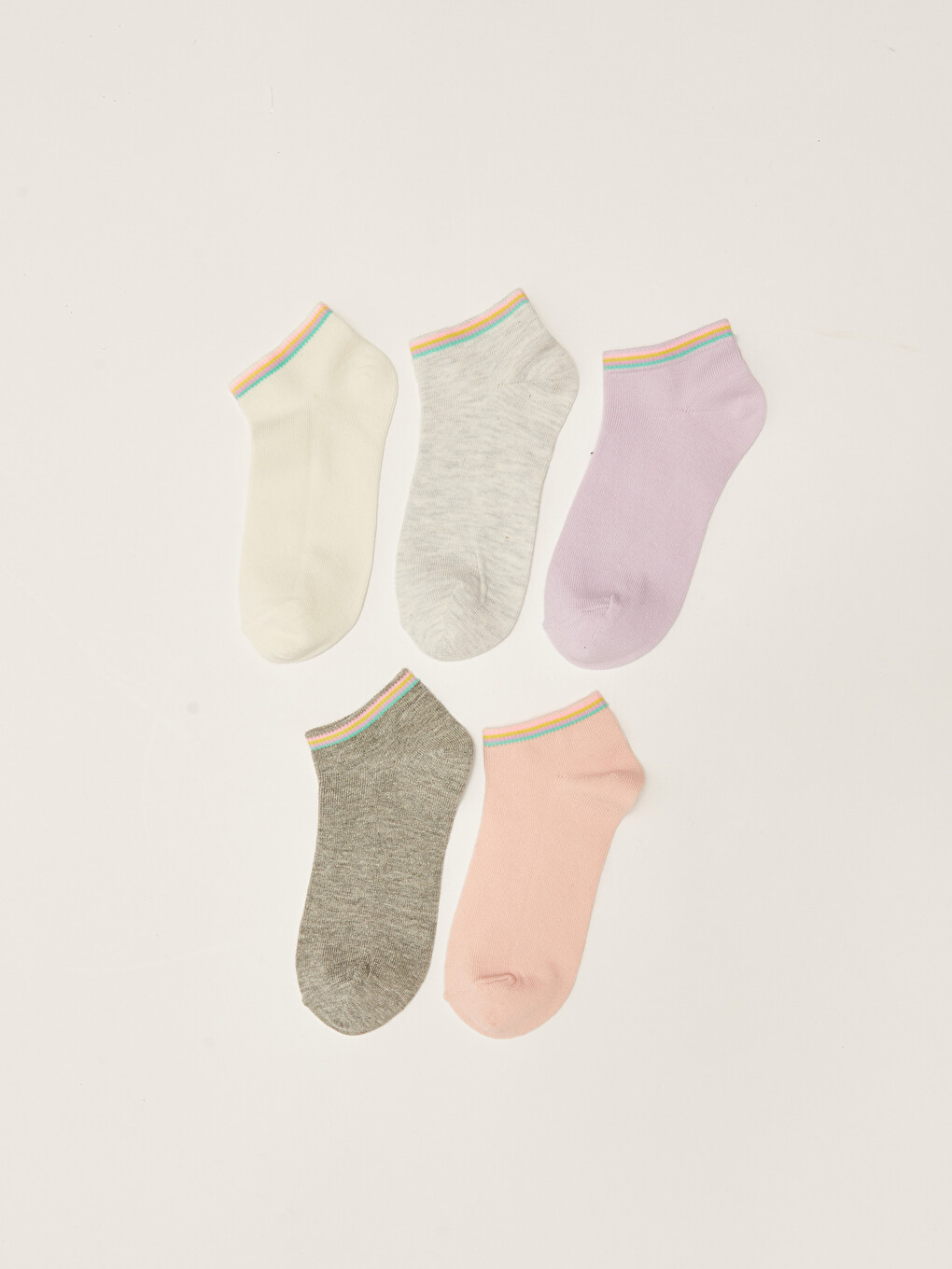 Basic Girls' Trainer Socks 5 Pack-1