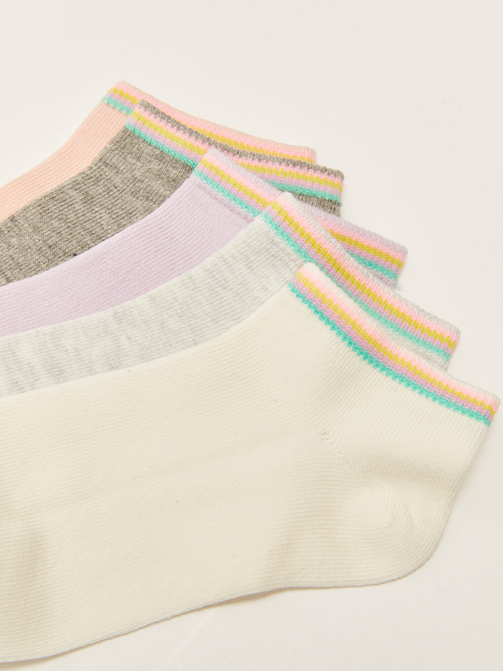 Basic Girls' Trainer Socks 5 Pack-2