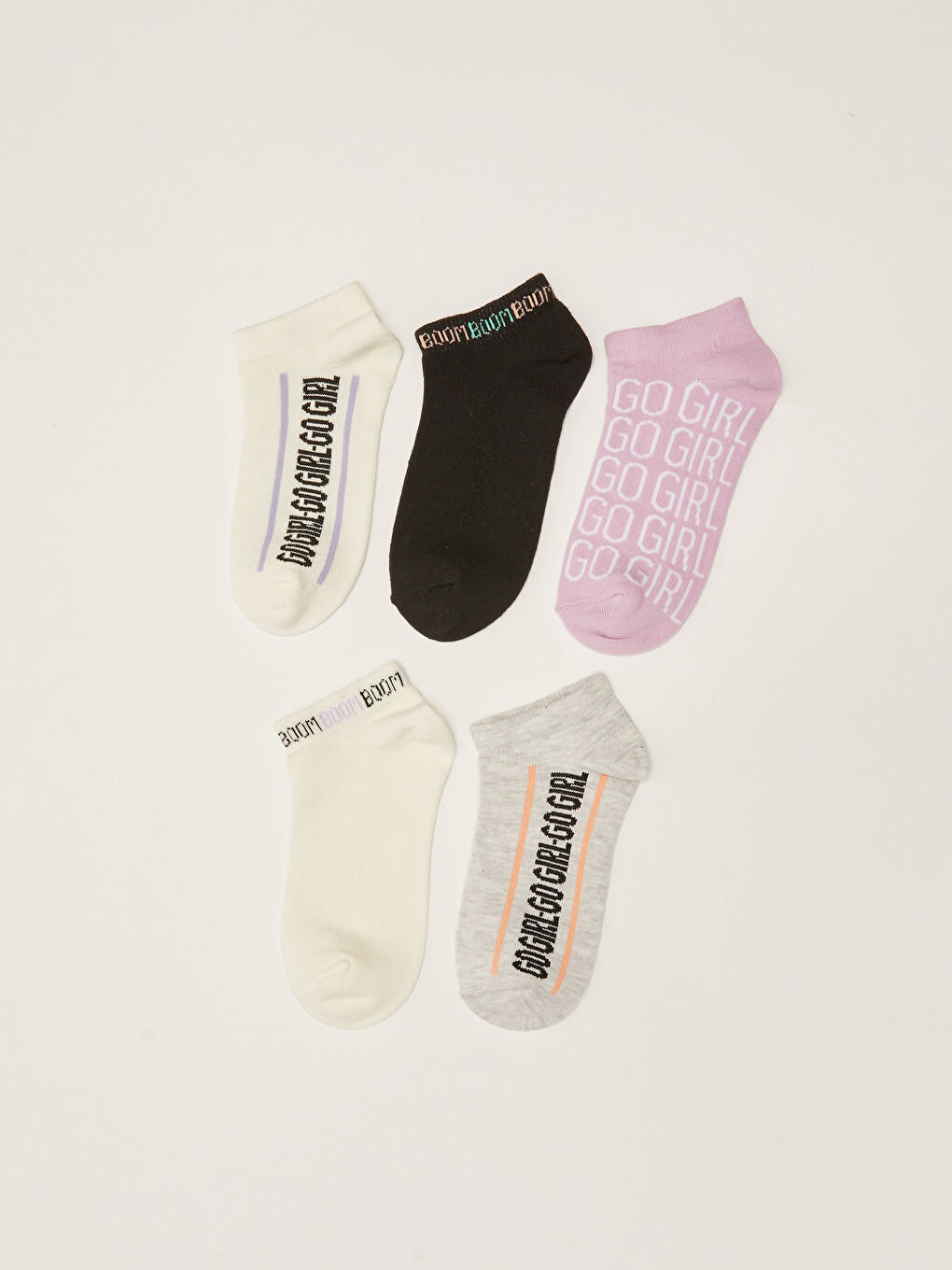 Носки-ботильоны с узором для девочек, комплект из 5 штук-1