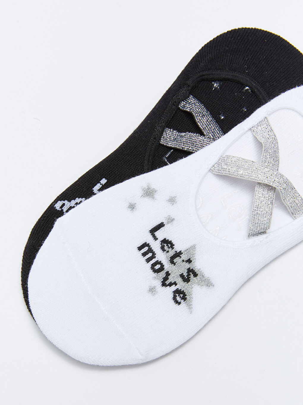 Ekru Desenli Kız Çocuk Babet Çorap 2'li-2