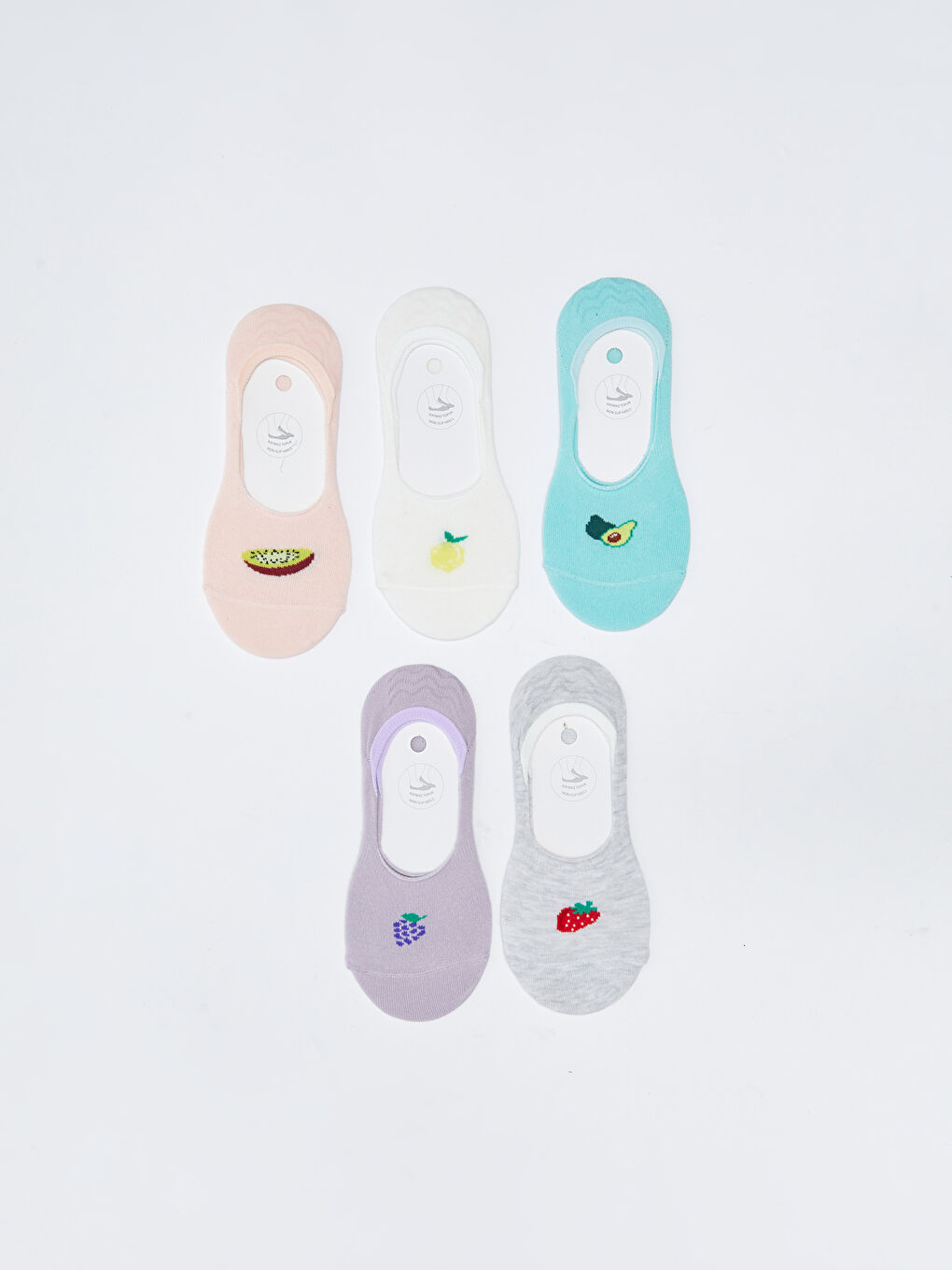 Pembe Baskılı Kadın Babet Çorap 5'li Paket-1