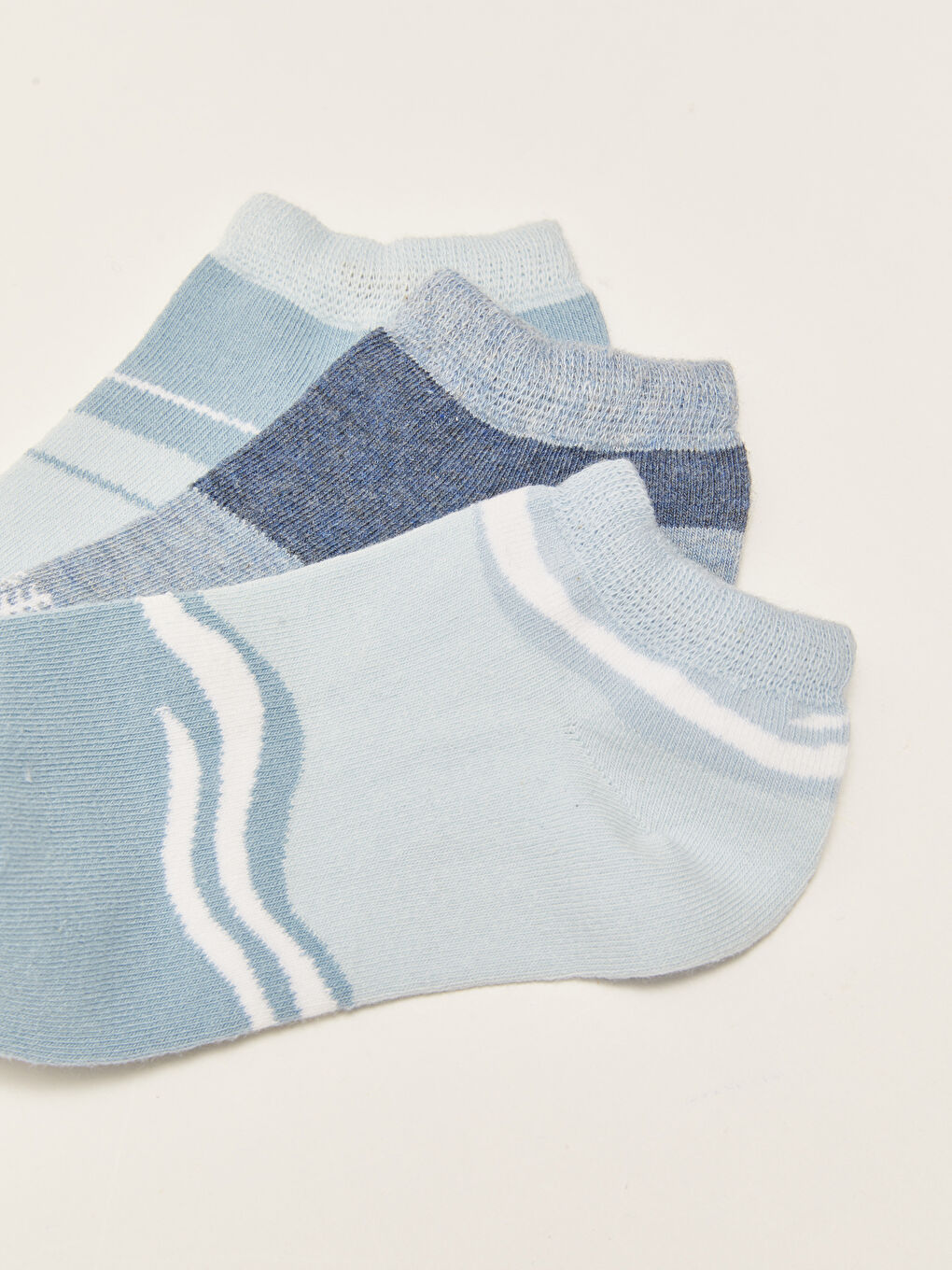 Mavi Desenli Kadın Patik Çorap 3'lü-2