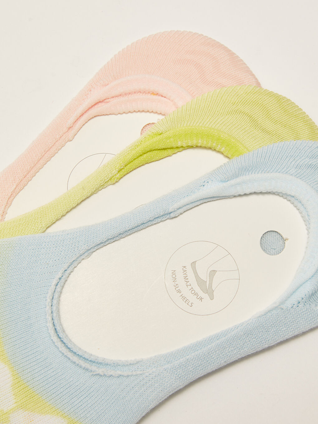 Mavi Kaydırmaz Taban Baskılı Kadın Babet Çorap 3'lü-2