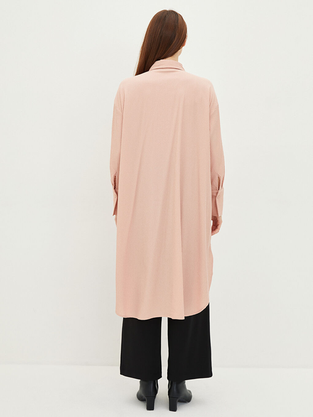 LCW Modest Plain Long Sleeve Oversize Women's Shirt Tunic -S2CV82Z8-RWE