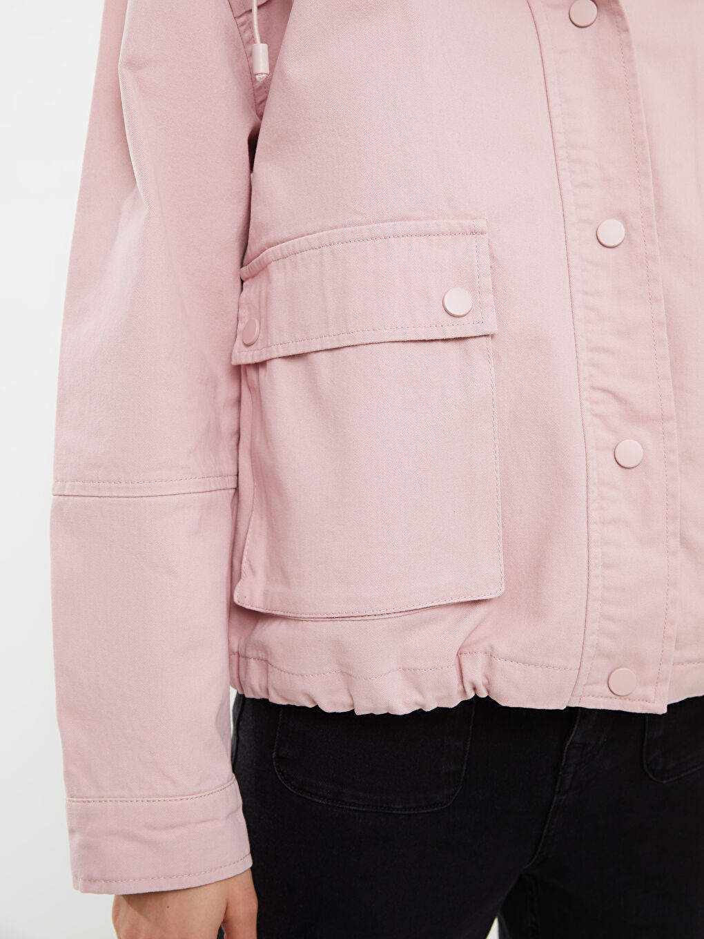 Manteau Oversize Femme À Capuche Uni Manches Longues-3