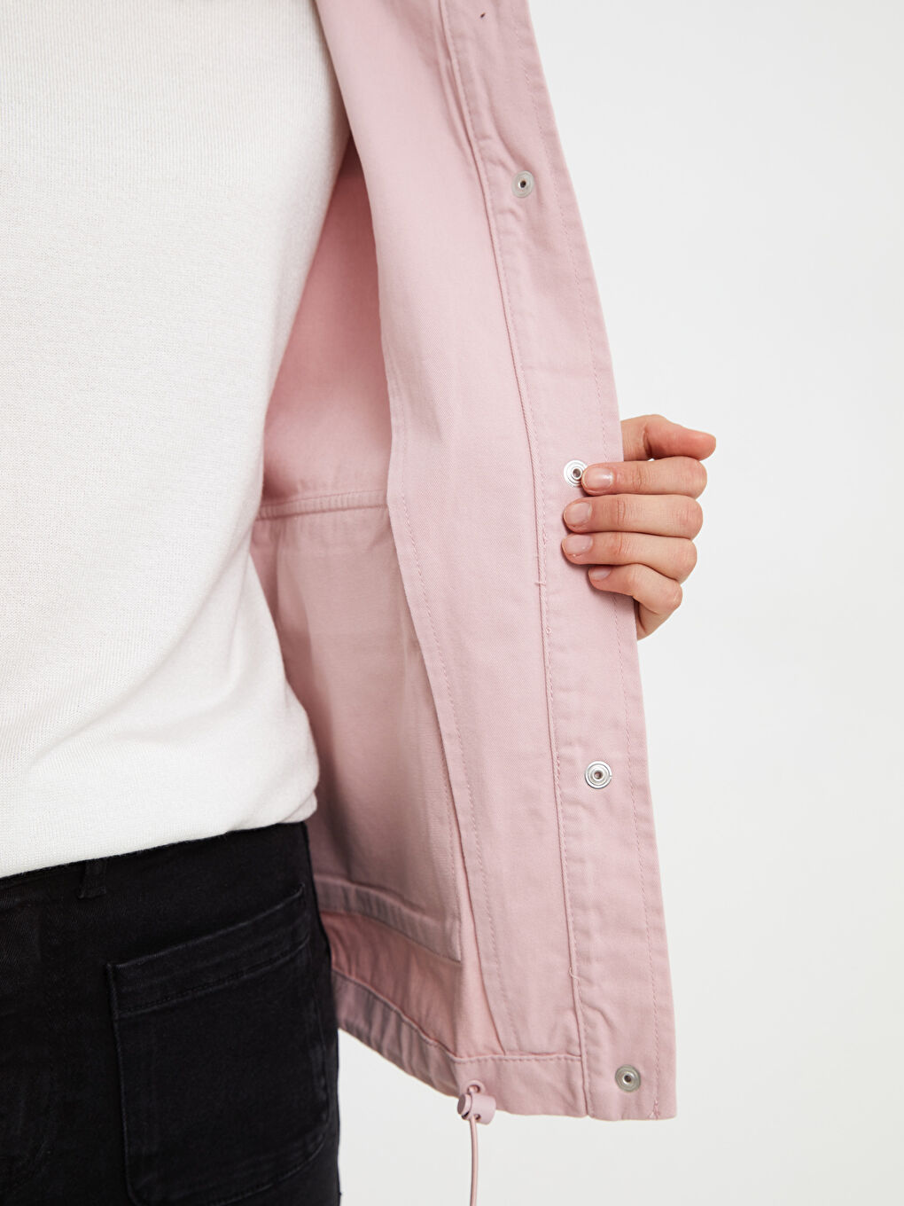 Manteau Oversize Femme À Capuche Uni Manches Longues-4