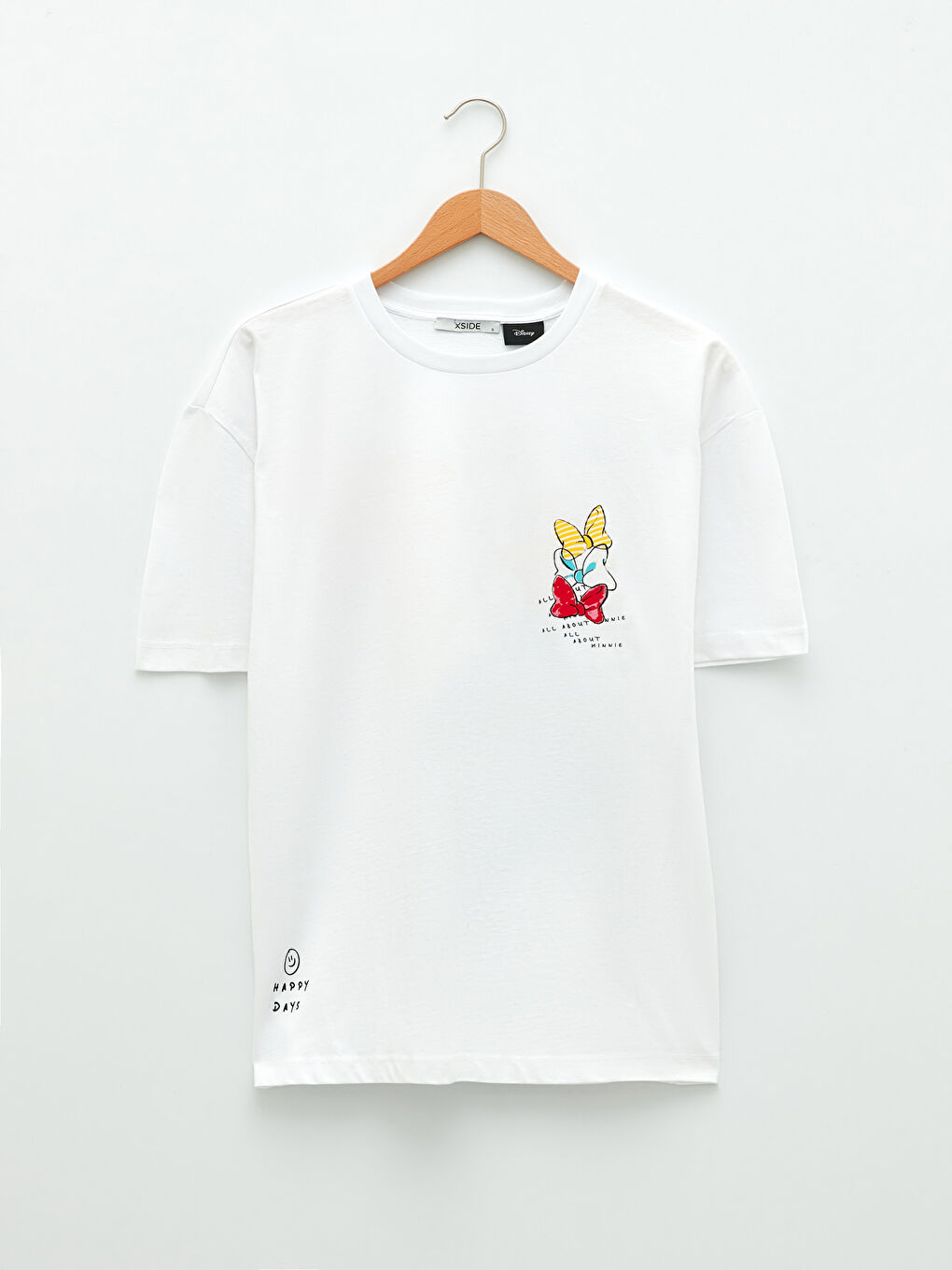 XSIDE Crew Neck Minnie Mouse Printed Short Sleeve Cotton Women's T-shirt -S2CV99Z8-KE8