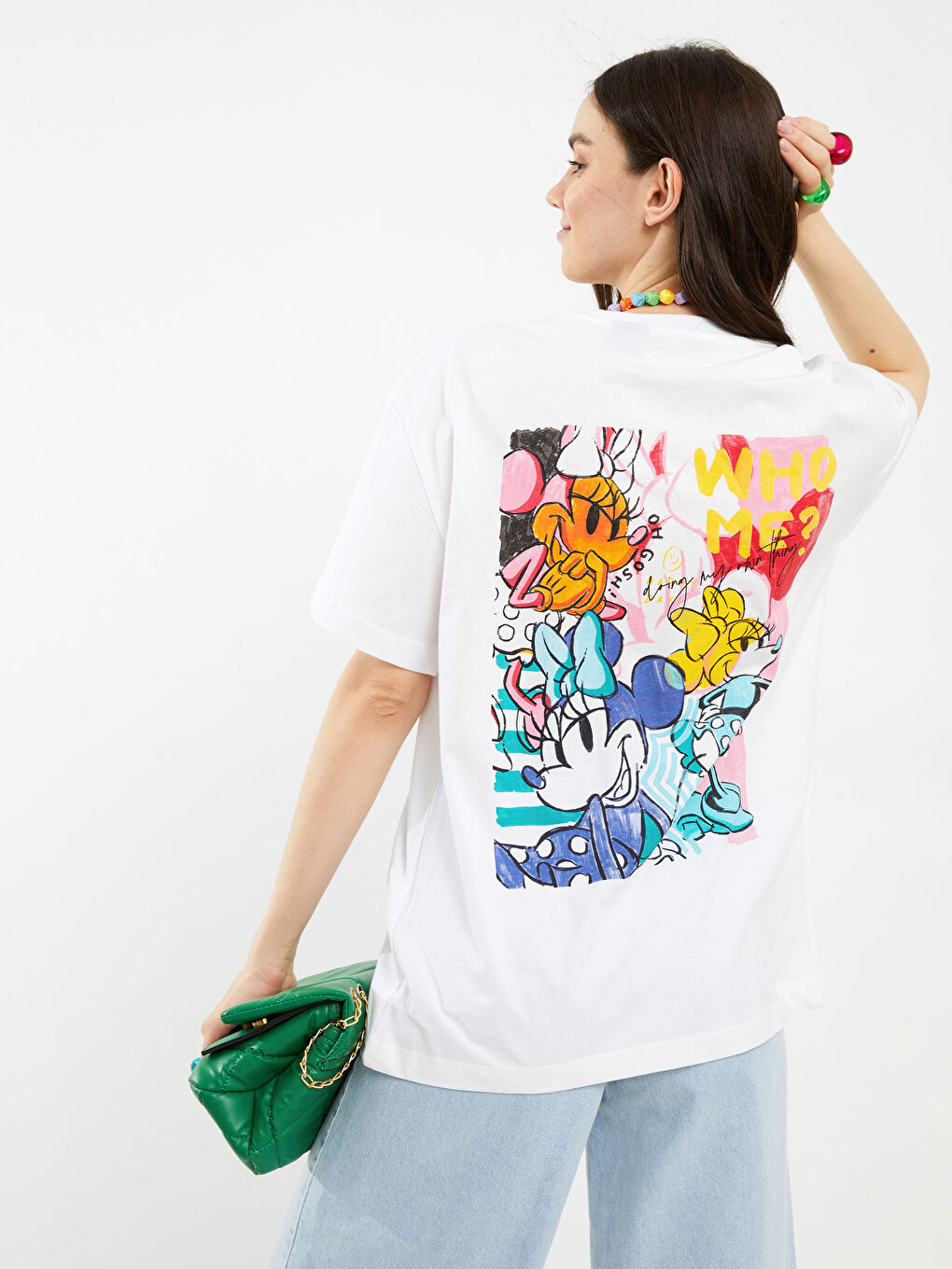 XSIDE Crew Neck Minnie Mouse Printed Short Sleeve Cotton Women's T-shirt -S2CV99Z8-KE8