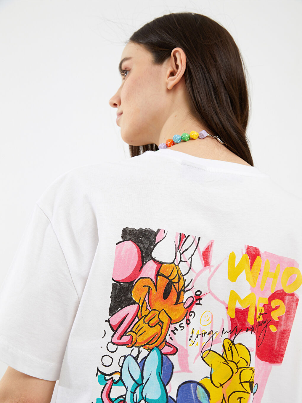 XSIDE Crew Neck Minnie Mouse Printed Short Sleeve Cotton Women's T-shirt -S2CV99Z8-KE8