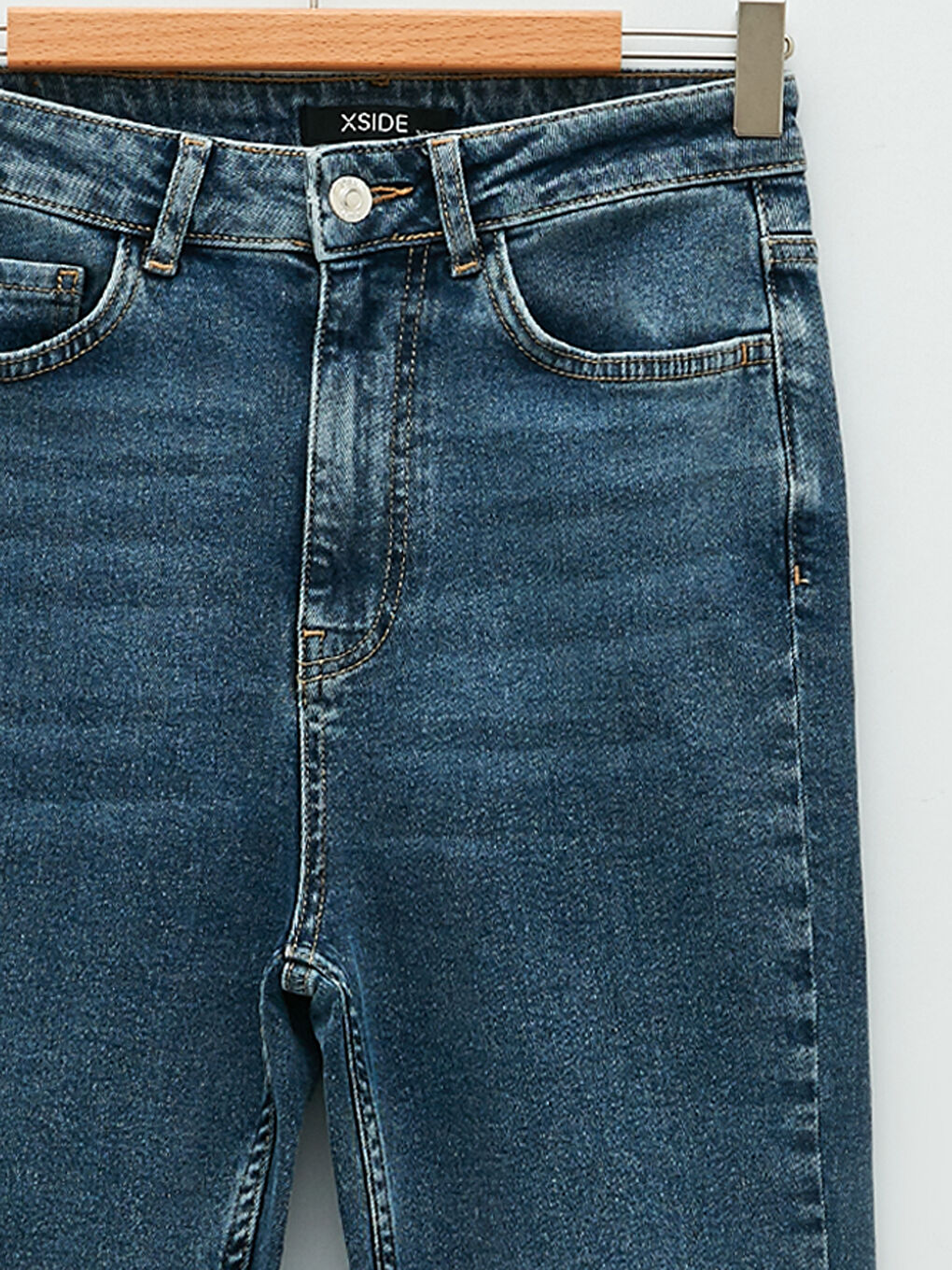 Mavi Yüksek Bel Mars Flare Kadın Jean Pantolon-7
