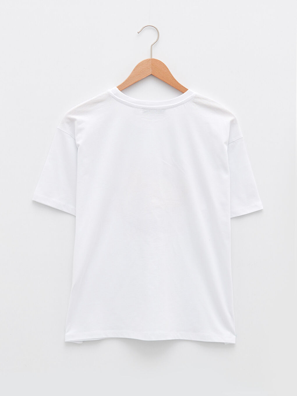 Crew Neck Pink Panther Printed Short Sleeve Cotton Women's T-Shirt-5