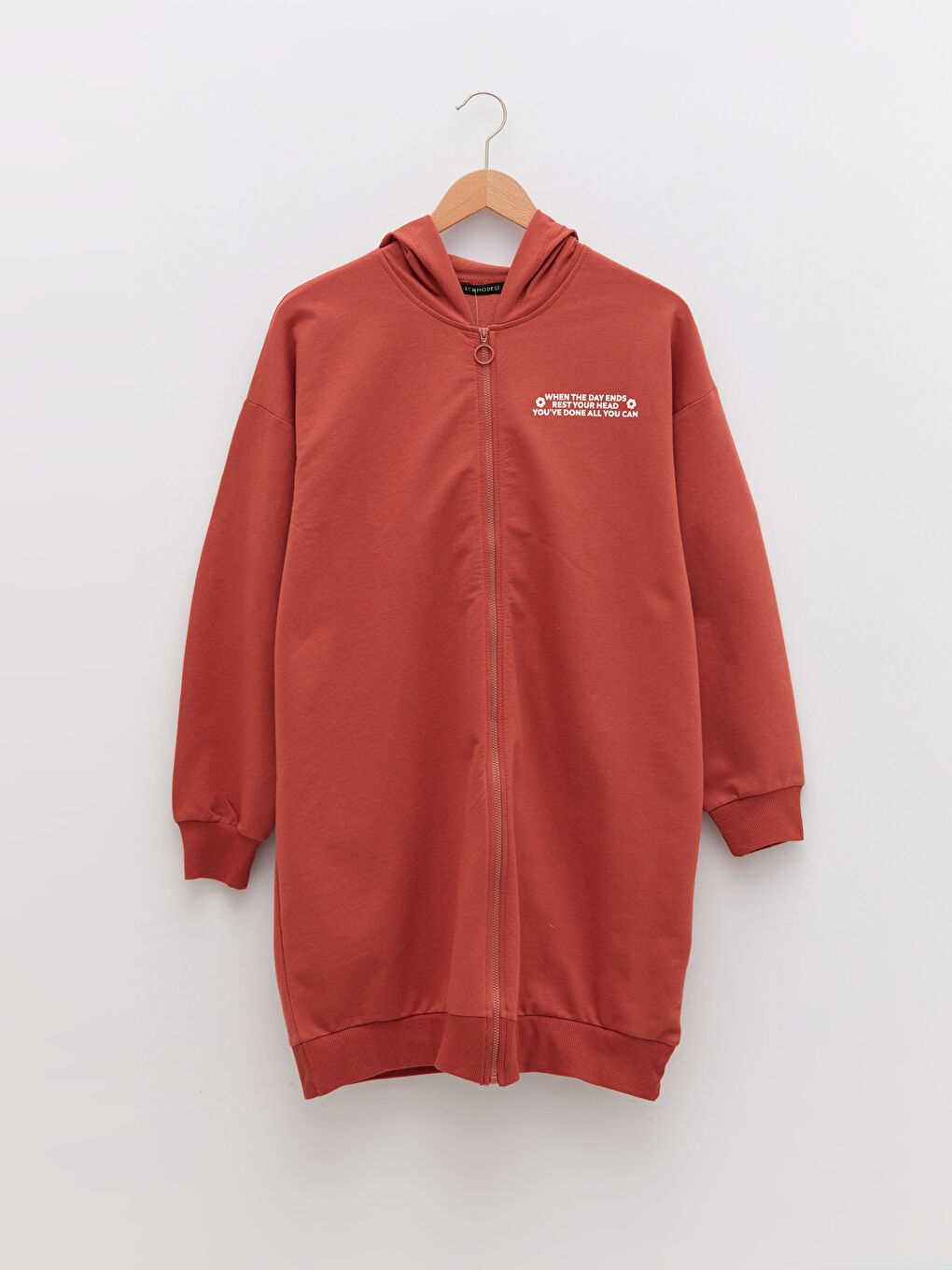 كارديجان رياضي واسع كم طويل مطبوع بحروف بكابوش للسيدات-5