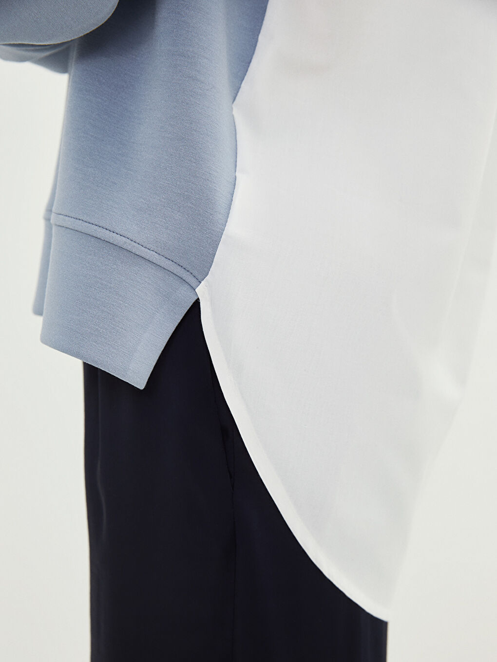 Mavi Bisiklet Yaka Oversize Kadın Sweatshirt-4