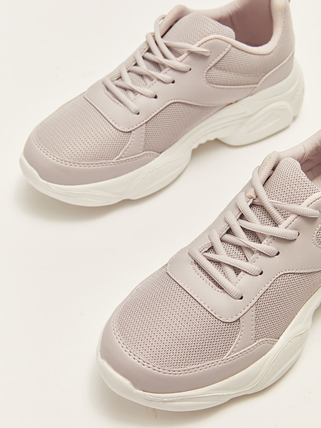 Lila File Detaylı Kalın Taban Kadın Aktif Spor Ayakkabı-5