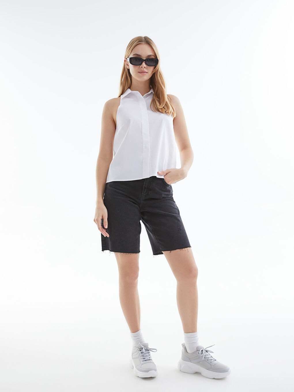 Mesh Detailed Thick Sole Women's Active Sports Shoes-2