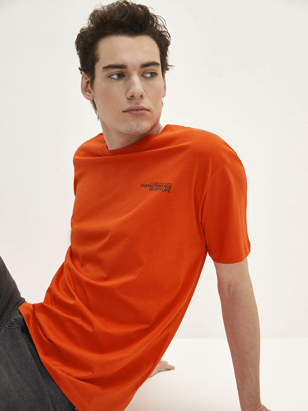 Crew Neck Short Sleeve Printed Combed Cotton Men's T-shirt