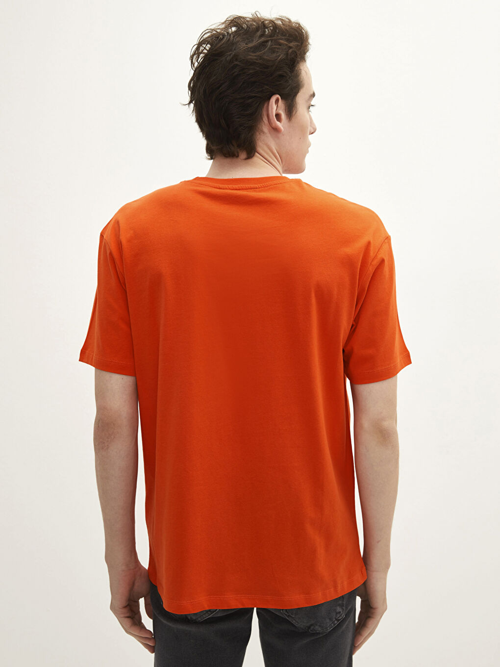 Crew Neck Short Sleeve Printed Combed Cotton Men's T-shirt-4