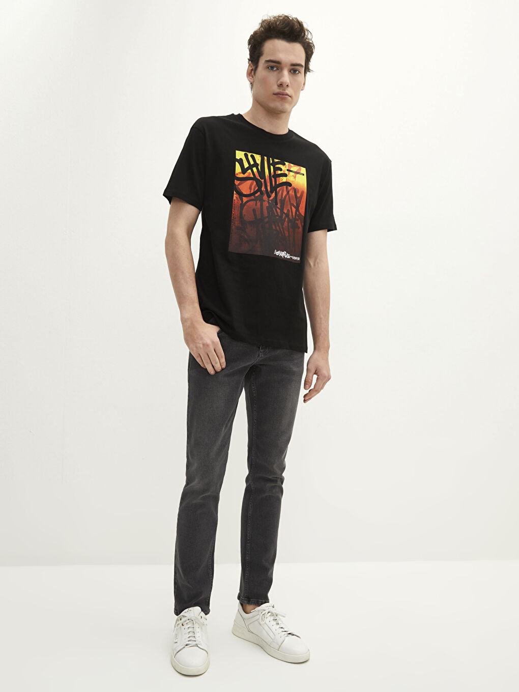 Crew Neck Short Sleeve Printed Combed Cotton Men's T-shirt-2